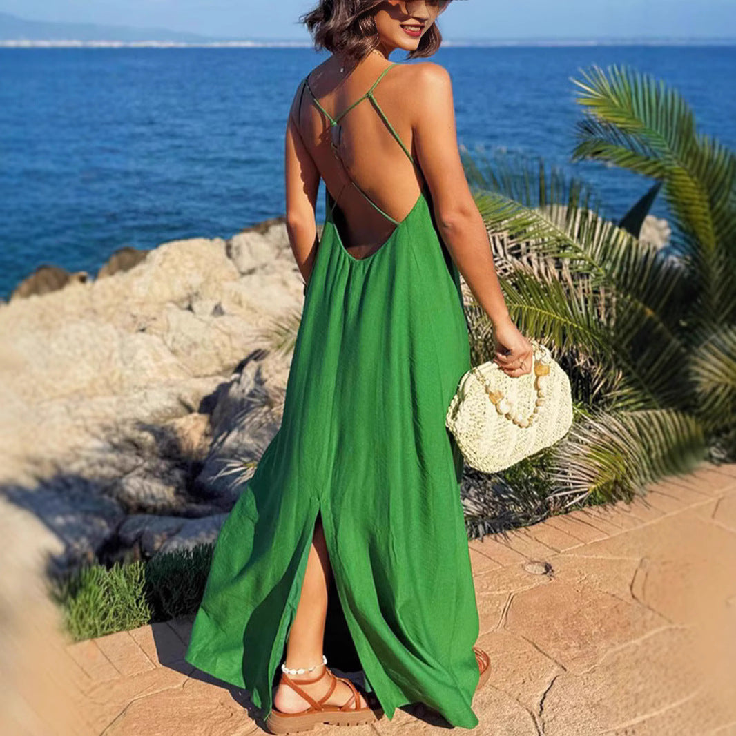 Damen Strandkleid mit Rückenausschnitt WW