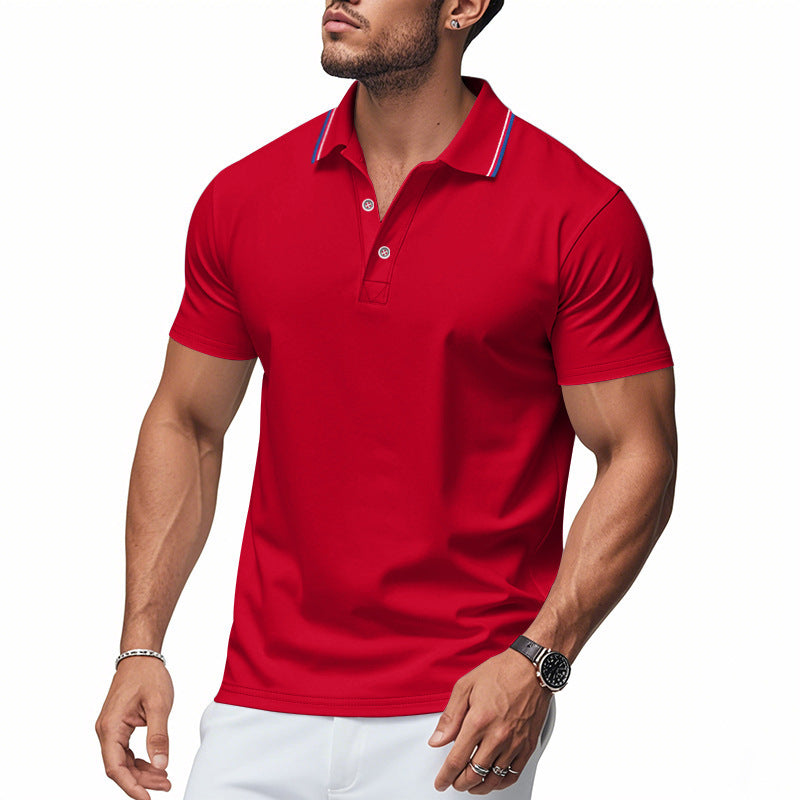 Herren modisches Poloshirt mit kontrastierendem Kragen und atmungsaktivem Material WW