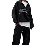 Damen bequemer Oversized Sweatpullover mit hochwertigem Reißverschluss und lässigem Schnitt WW