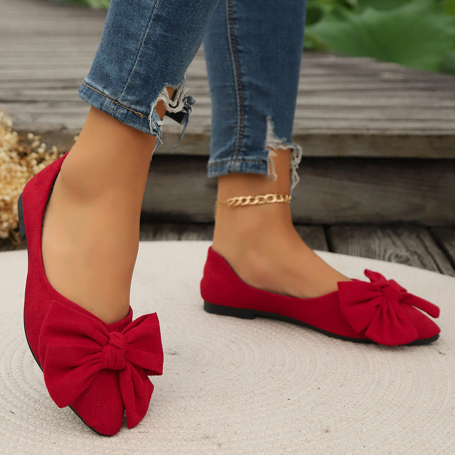 Damen Ballerina-Schuhe mit elegantem Schleifendetail und rutschfester Sohle WW