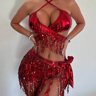 Damen Fringe Bikini W&W