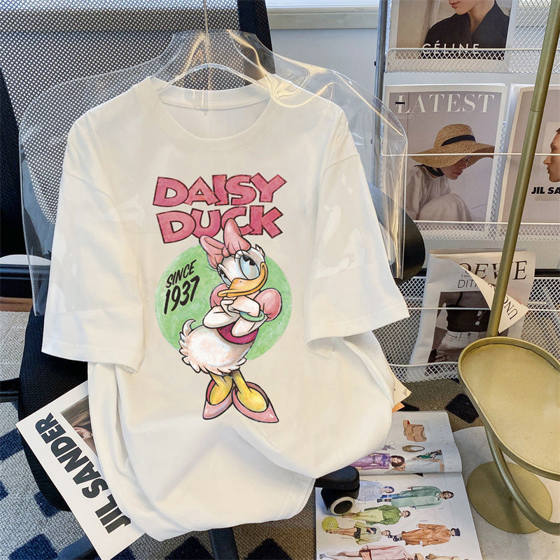 Damen T-Shirt mit kreativem Daisy Duck Druck WW