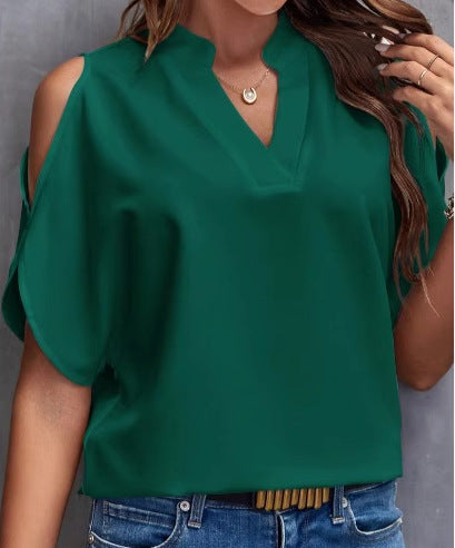 Damen Cold Shoulder Bluse WW