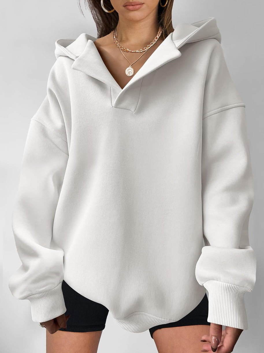Damen Oversized Hoodie mit modernem Kragen und lässiger Passform WW
