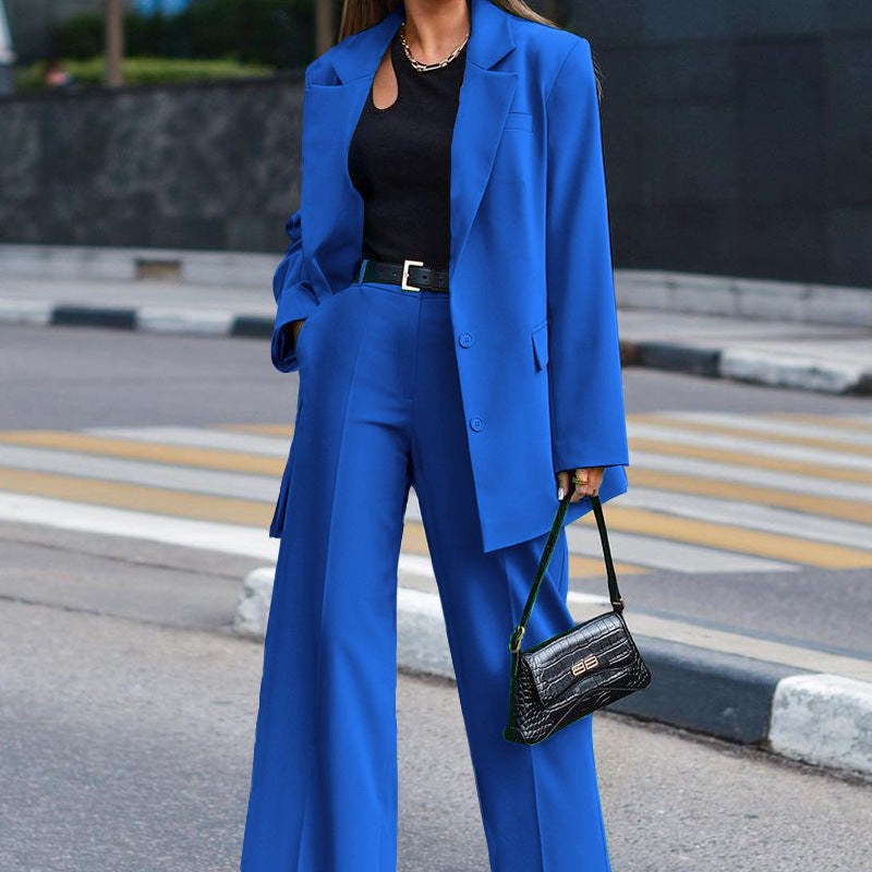 Damen Oversized Blazer und weite Hose Kombination WW