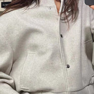 Damen Sportliche Oversize-Jacke mit Reißverschluss und voluminösen Ärmeln WW