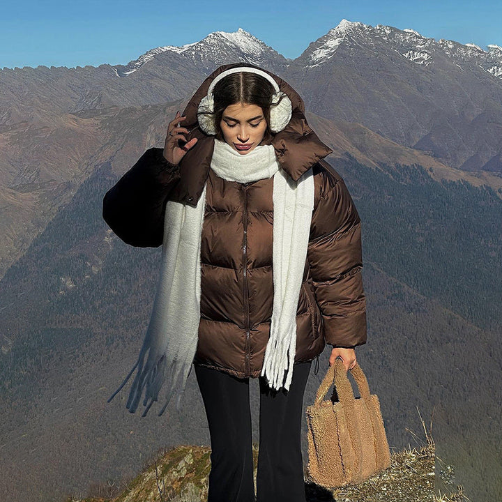 Damen Modische Steppjacke mit hochschließendem Kragen und voluminösen Ärmeln W&W Mode