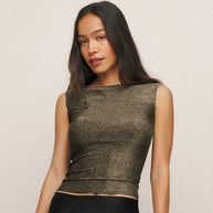 Damen figurbetontes Glitzer-Top mit asymmetrischem Schnitt und elegantem Tragekomfort WW