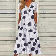 Damen Maxi-Kleid mit floralem Design und praktischem Knopfverschluss WW