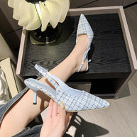 Damen Slingback-Pumps mit elegantem Stoffmix und modischem Absatz W&W