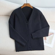 Damen Strickjacke mit V-Ausschnitt und feiner Rippstruktur WW