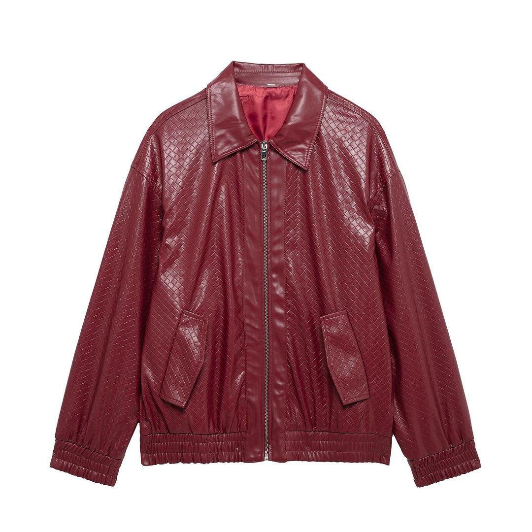 W&W Mode | Woven Faux Leder Bomberjacke