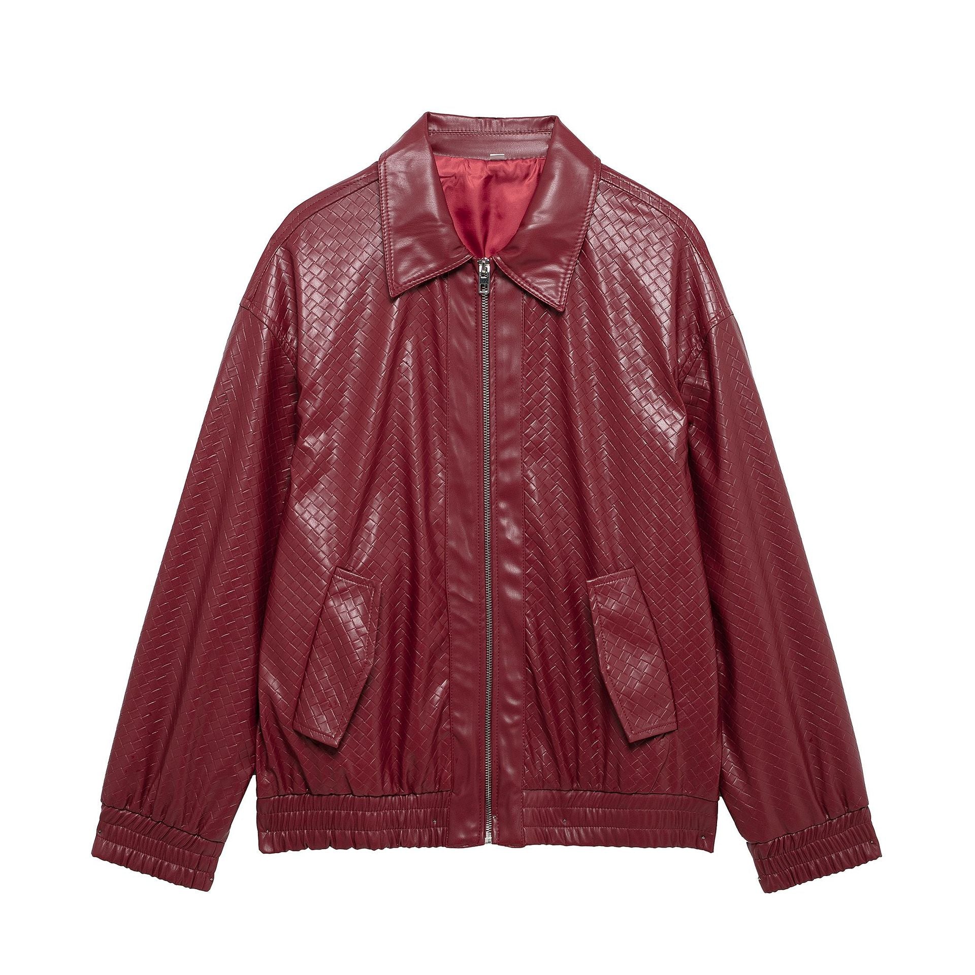 WW | Woven Faux Leder Bomberjacke
