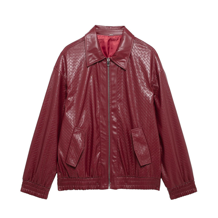 W&W Mode | Woven Faux Leder Bomberjacke