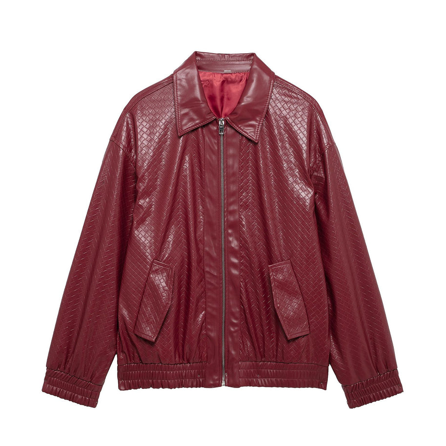 WW | Woven Faux Leder Bomberjacke