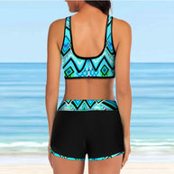 Damen Sport-Bikini-Set mit stylischem Crop-Top und Shorts WW