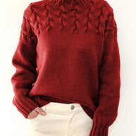 WW Einzigartiger geflochtener Rollkragenpullover