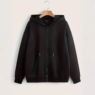 Damen bequeme Kapuzenjacke mit durchgehendem Reißverschluss und geräumigen Taschen WW
