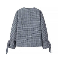 Damen Steppjacke mit gerafften Ärmeln und dekorativen Druckknöpfen WW