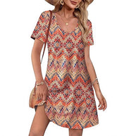 Damen Kurzarm Freizeitkleid WW
