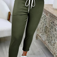 Damen Bequeme Freizeithose mit verstellbarem Taillenbund und lässigem Schnitt WW