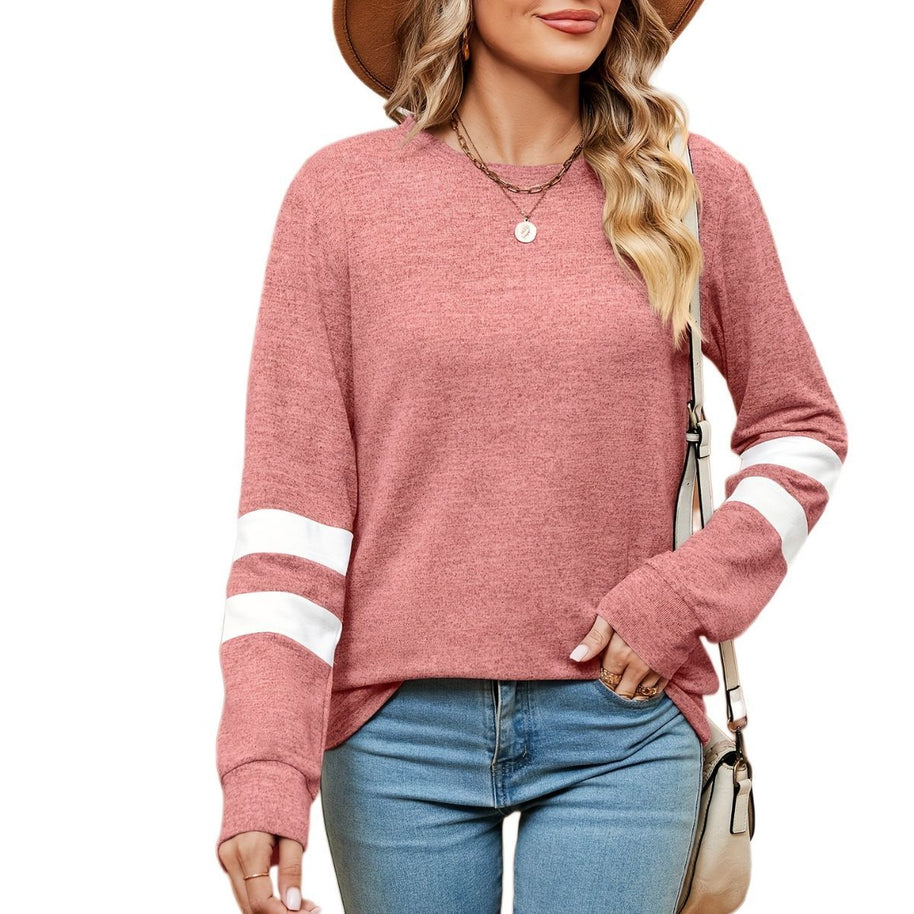 Damen sportliches Sweatshirt mit dekorativen Streifendetails WW