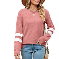 Damen sportliches Sweatshirt mit dekorativen Streifendetails WW