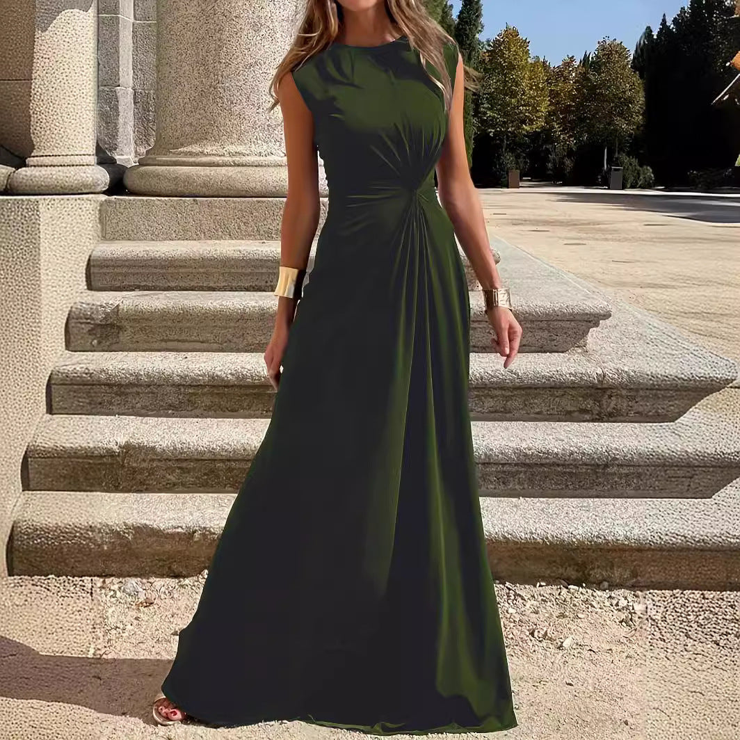 Damen Maxikleid mit elegantem Knoten-Detail und fließendem Schnitt W&W Mode