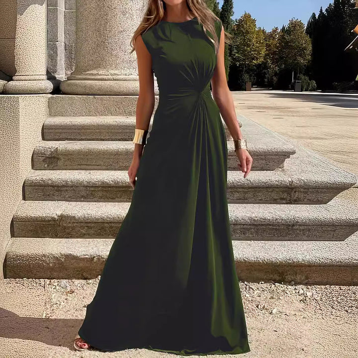Damen Maxikleid mit elegantem Knoten-Detail und fließendem Schnitt W&W Mode