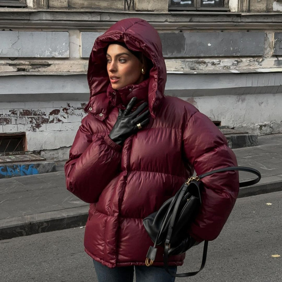 Damen Steppjacke mit voluminösem Schnitt und hohem Kragen WW