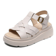 Damen Stilvolle Geflochtene Plateau Sandalen WW