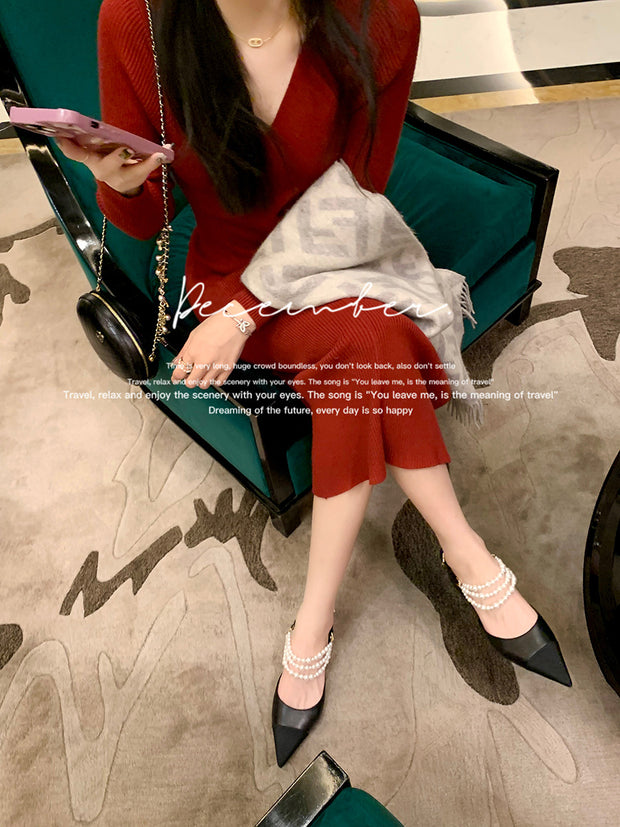 Damen Sling-Pumps mit eleganter Perlenapplikation und spitz zulaufender Form WW