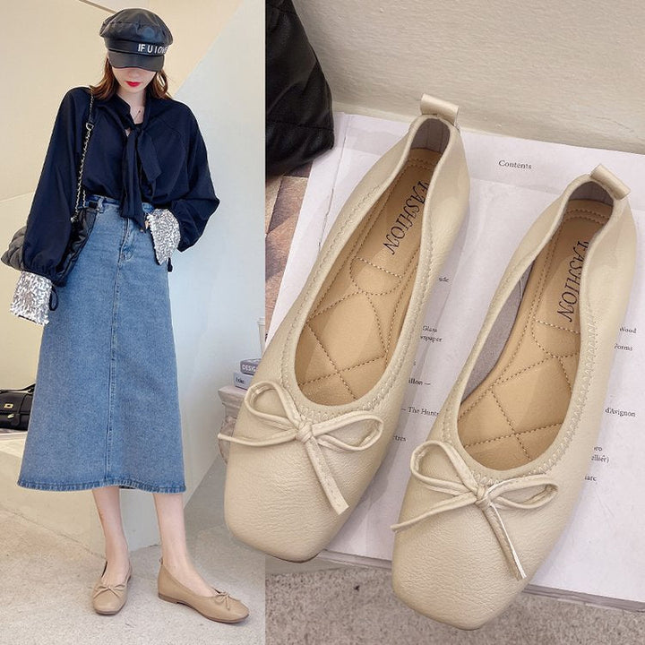 Damen Ballerinas mit elegantem Schleifen-Detail und hochwertigem Leder W&W Mode