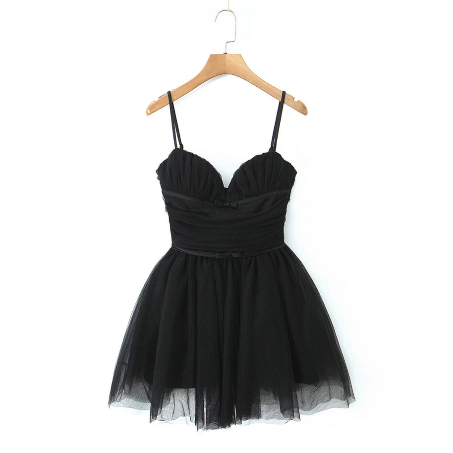 Damen Cocktailkleid mit herzförmigem Ausschnitt und schwingendem Tüllrock WW