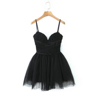 Damen Cocktailkleid mit herzförmigem Ausschnitt und schwingendem Tüllrock WW