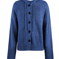 WW Kapuzen einreihiger Kordelzug Strickcardigan