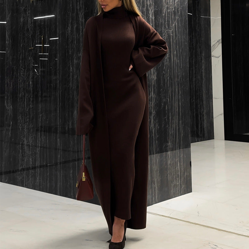 Damen Strick Kleid mit Longcardigan WW