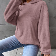 Damen Kuscheliger Hoodie mit Peter Pan Kragen WW