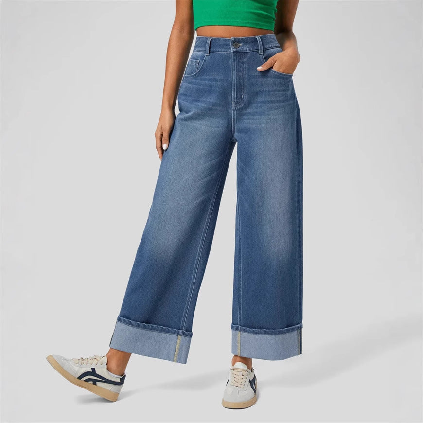 Damen Relaxed Fit Wide-Leg Jeans WW