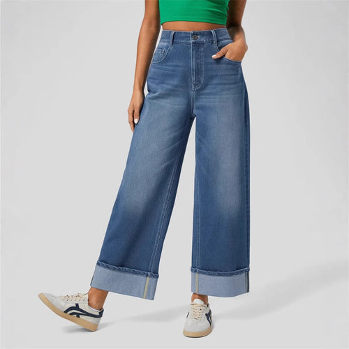 Damen Relaxed Fit Wide-Leg Jeans WW
