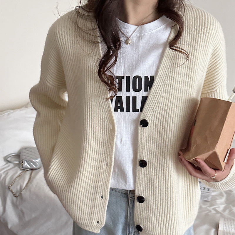 Damen Strickjacke im lässigen Oversized-Stil mit strukturiertem Rippdesign WW