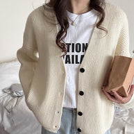 Damen Strickjacke im lässigen Oversized-Stil mit strukturiertem Rippdesign WW