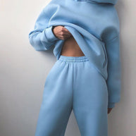 Damen Sportliches Loungewear-Set mit oversized Hoodie und bequemen Jogginghosen WW