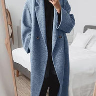 Damen Wollmantel mit strukturiertem Design und oversized Schnitt WW