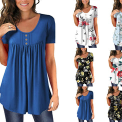 Damen Floral Print Casual Tunika Top WW