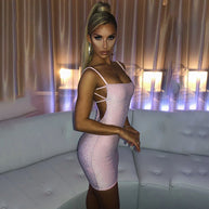 Damen Glitzerndes Minikleid mit Spaghettiträgern WW