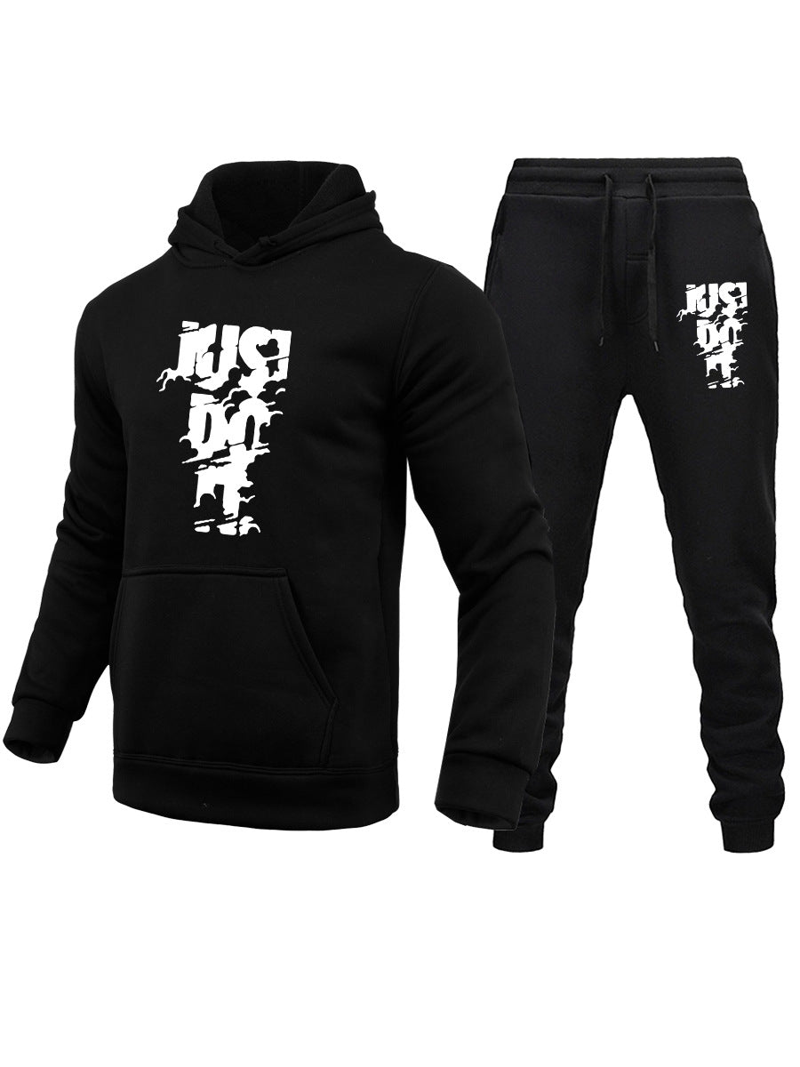 Damen Sportliches Hoodie- und Jogginghose-Set mit modernem Logo-Design WW