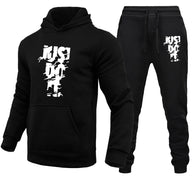 Damen Sportliches Hoodie- und Jogginghose-Set mit modernem Logo-Design WW