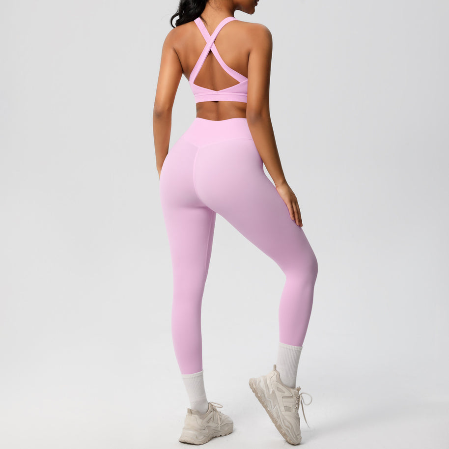 Damen Sport-BH und hochleistungs Leggings Set mit atmungsaktivem Design WW