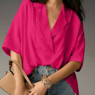 Damen lässige Seidenbluse mit schickem Schnitt WW